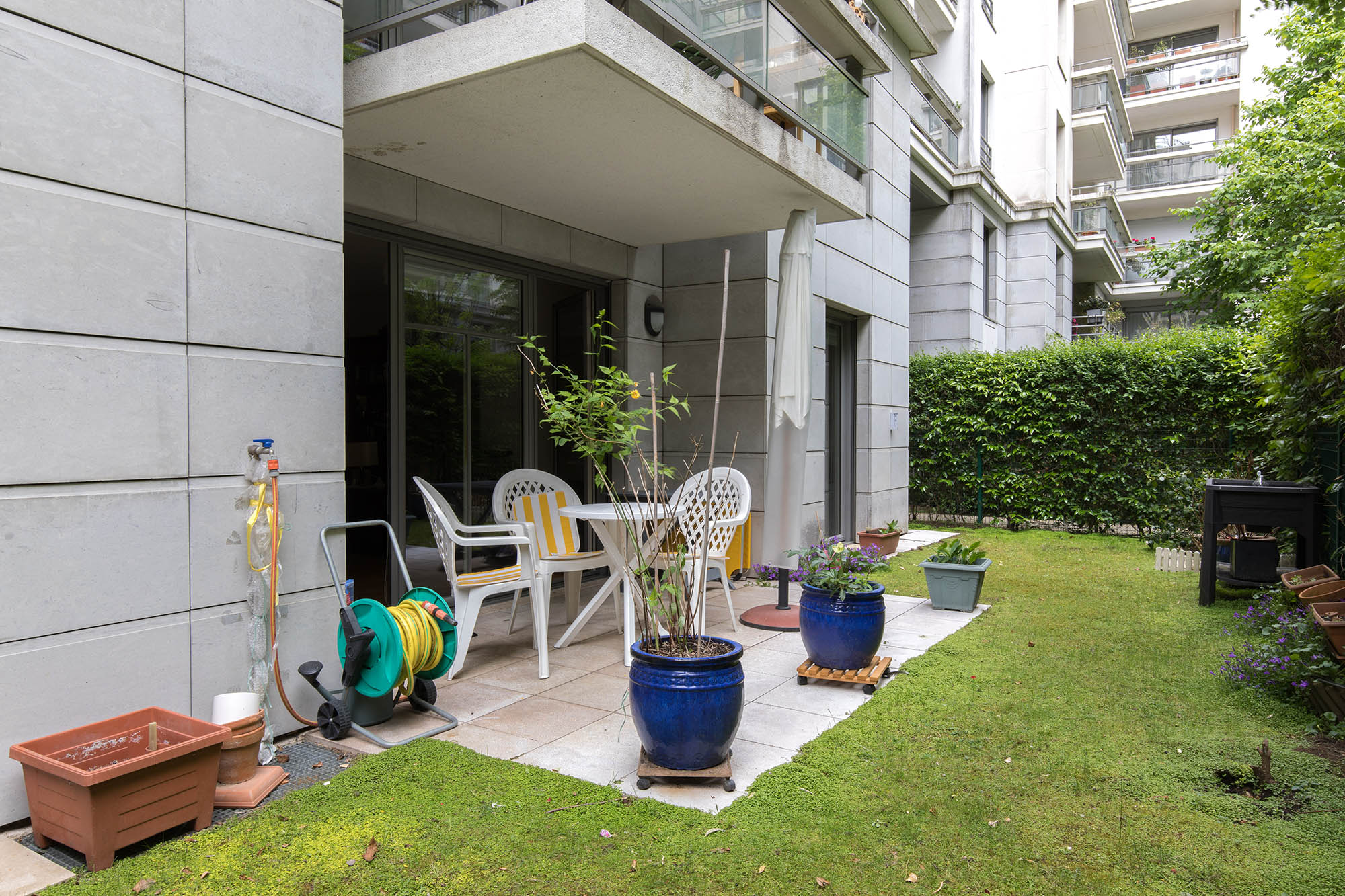 Appartement rez de jardin vente immeuble récent Javel Gabriel Riqueti 75015 Paris 15ème terrasse jardin