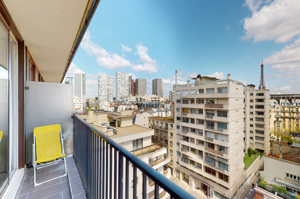 appartement location vue dégagée balcon Paris 15e